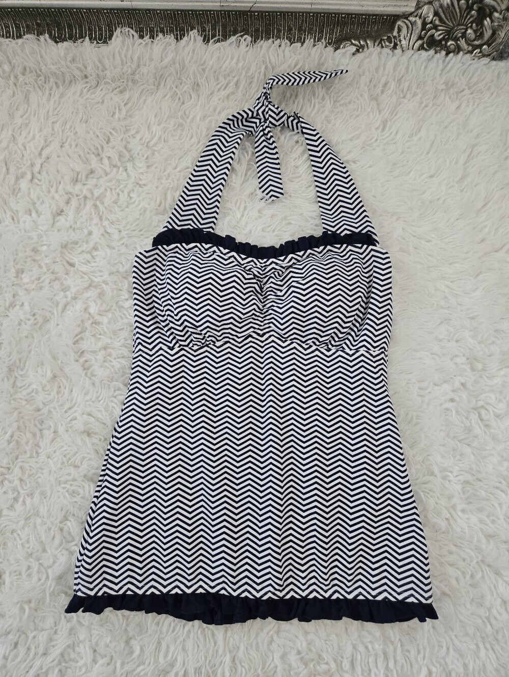 Diviine ModesTee pin-up halter-style tankini swim top.